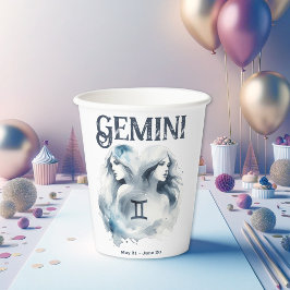 ジェミニツインズ〔占星術の〕十二宮図をテーマにした誕生日パーティー 紙コップ