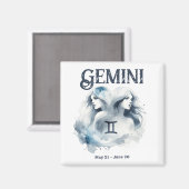 ジェミニツインズ〔占星術の〕十二宮図サインカスタム誕生日 マグネット (正面/裏面)