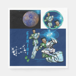 ジェミニテーマの誕生日パーティーの景品 ペーパーナプキン スタンダードランチョンナプキン