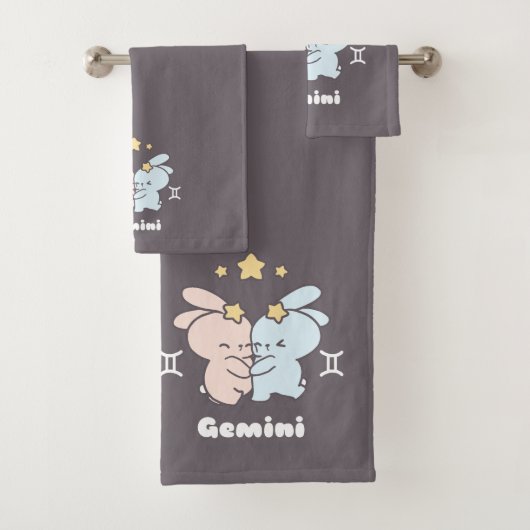 ジェミニバンニーズキュードルズ – 〔占星術の〕十二宮図調和 バスタオルセット (インサイチュ)
