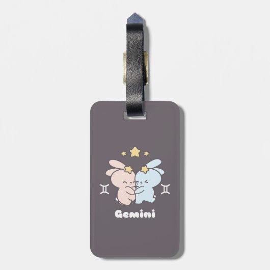 ジェミニバンニーズキュードルズ – 〔占星術の〕十二宮図調和 ラゲッジタグ (裏面縦)