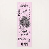 ジェミニパーソナライズされたマスクされたレディーピンク〔占星術の〕十二宮図 ヨガマット (裏面)