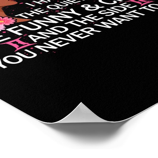 ジェミニブラッククイーン私は3つの側面を持っている4月ガールウィメンズ ポスター (角)