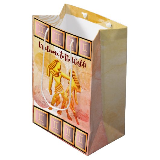 ジェミニベビー/双子(5月21日~6月21日) ミディアムペーパーバッグ (正面アングル)