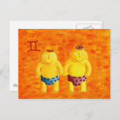 ジェミニホリスコープ〔占星術の〕十二宮図スターサイン ポストカード (正面/裏面)