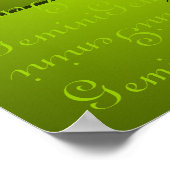 ジェミニホリスティック三角形マインド体スピリットグリーン ポスター (角)