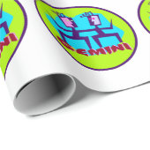 ジェミニマンガ〔占星術の〕十二宮図星占いデザイン ラッピングペーパー (ロールコーナー)