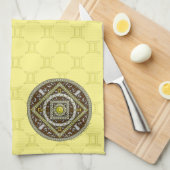 ジェミニマンダラハンドタオル キッチンタオル (四つ折り)