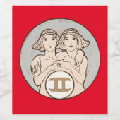 ジェミニミュシャアールヌーボー ワインラベル (シングルラベル)