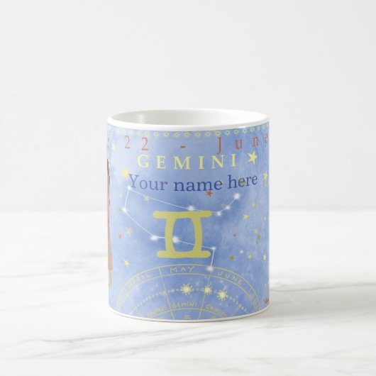 ジェミニヴィンテージ〔占星術の〕十二宮図 コーヒーマグカップ (中央)