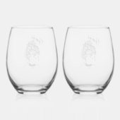 ジェミニ仮面レディ〔占星術の〕十二宮図ガラス ステムなしワイングラス (裏面)