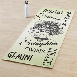 ジェミニ仮面レディ〔占星術の〕十二宮図グリーンパーソナルヨガマット ヨガマット