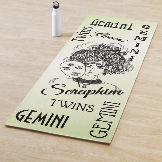 ジェミニ仮面レディ〔占星術の〕十二宮図グリーンパーソナルヨガマット ヨガマット (インサイチュ)