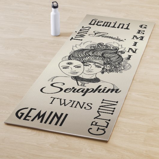 ジェミニ仮面レディ〔占星術の〕十二宮図金ゴールドパーソナルヨガマット ヨガマット (インサイチュ)