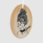 ジェミニ仮面女性〔占星術の〕十二宮図 オーナメント (正面)