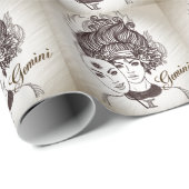 ジェミニ仮面女性〔占星術の〕十二宮図 ラッピングペーパー (ロールコーナー)