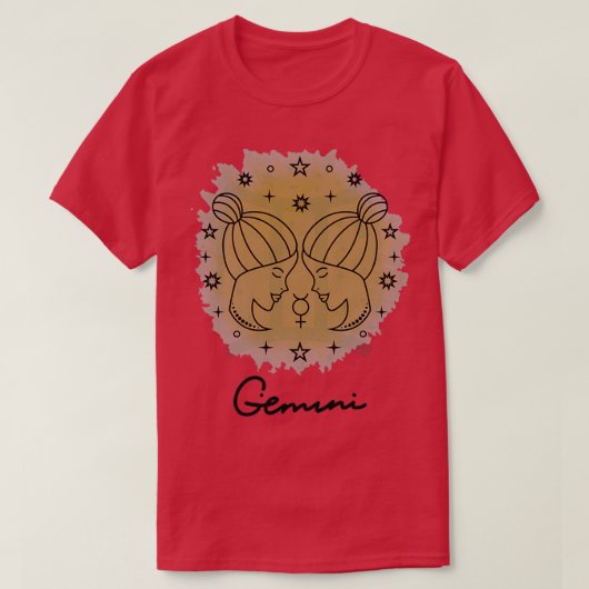 ジェミニ占星術標識 Tシャツ (デザイン正面)
