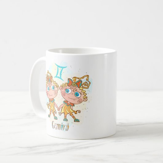ジェミニ占星術〔占星術の〕十二宮図5月21日～6月20日誕生日 コーヒーマグカップ (正面左)