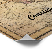 ジェミニ双子コンステレーションスターマップ6月 ポスター (角)