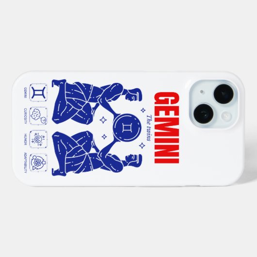ジェミニ双子座占星術ラインアート Case-Mate iPhoneケース (裏面 (横))