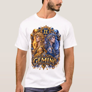 ジェミニ双子座 – 天体の占星術の双子魂 Tシャツ