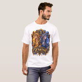 ジェミニ双子座 – 天体の占星術の双子魂 Tシャツ (正面フル)