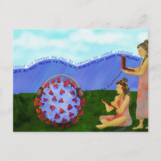 ジェミニ太陽はウイルスのはがきに対抗する ポストカード (正面)