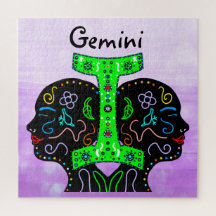 ジェミニ手描きアート占星術
