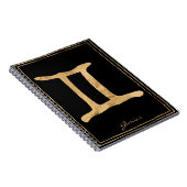 ジェミニ打撃金ゴールド様式星占い記号 ノートブック (右側)