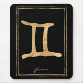 ジェミニ打撃金ゴールド様式星占い記号 マウスパッド (正面)