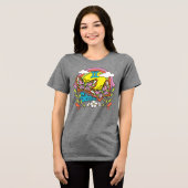 ジェミニ星占い誕生標識〔占星術の〕十二宮図蝶の双子 トライブレンドTシャツ (正面全面)