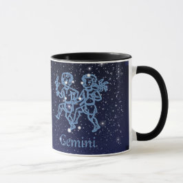 ジェミニ星座と星の星座マーク マグカップ