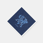 ジェミニ星座と〔占星術の〕十二宮図サイン（星あり） スタンダードカクテルナプキン (角)