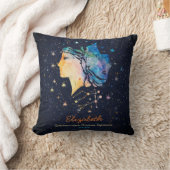 ジェミニ星座の水彩画の星の銀河 クッション (ブランケット)