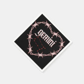 ジェミニ星座ゴシックダーク天文学 スタンダードカクテルナプキン (角)