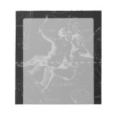 ジェミニ星座マップHevelius 1690オンブラック ノートパッド (正面)