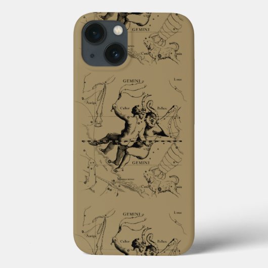 ジェミニ星座図 ヘヴェリウス 1690年頃 Case-Mate iPhoneケース (裏面)