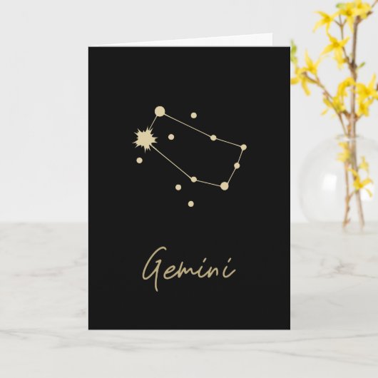 ジェミニ星座〔占星術の〕十二宮図 カード (黄色い花)