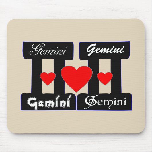 ♊★😍ジェミニ最高の〔占星術の〕十二宮図の看板が好き マウスパッド (正面)