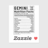 ジェミニ栄養事実 シール (シート)