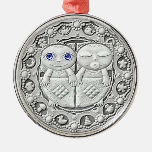 ジェミニ硬貨の優れたオーナメント メタルオーナメント (正面)