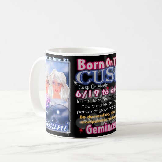 ジェミニ蟹座の先端の占星術 コーヒーマグカップ (正面左)