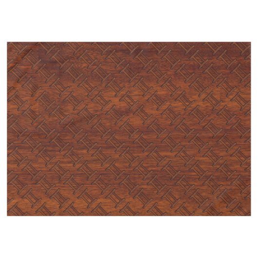 ジェミニ記号ブラウンマホガニーのようなプリント テーブルクロス (正面(横))