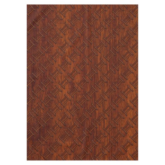 ジェミニ記号ブラウンマホガニーのようなプリント テーブルクロス (正面)