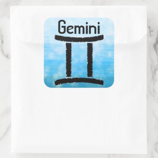 ジェミニ記号〔占星術の〕十二宮図占星術記号 スクエアシール (バッグ)