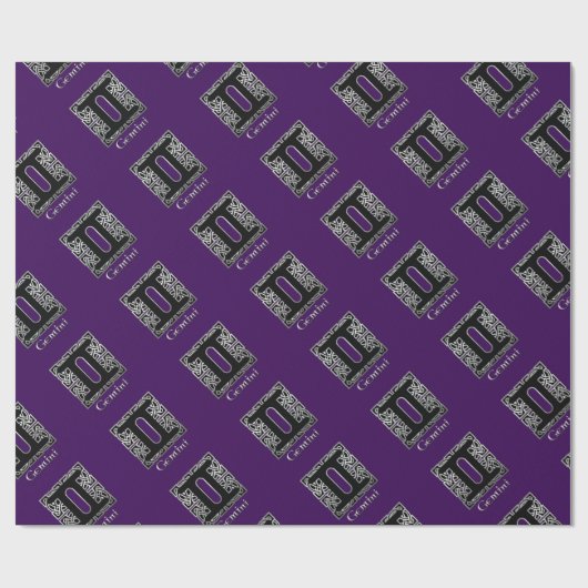 ジェミニ誕生サインケルト結び目模様〔占星術の〕十二宮図紙 ラッピングペーパー (フラット)