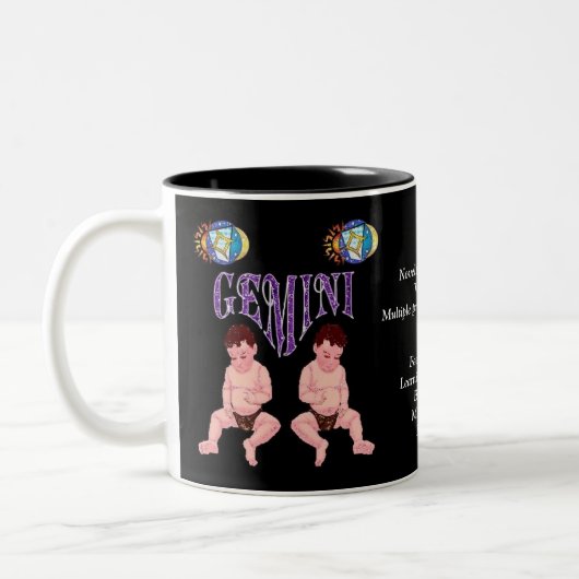 ジェミニ誕生サイン〔占星術の〕十二宮図マグ ツートーンマグカップ (左)