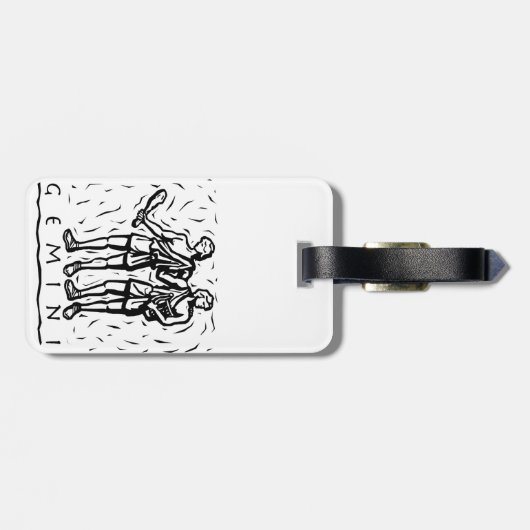 ジェミニ誕生日年の占星術のな(占星術の)十二宮図の印 ラゲッジタグ (裏面横)