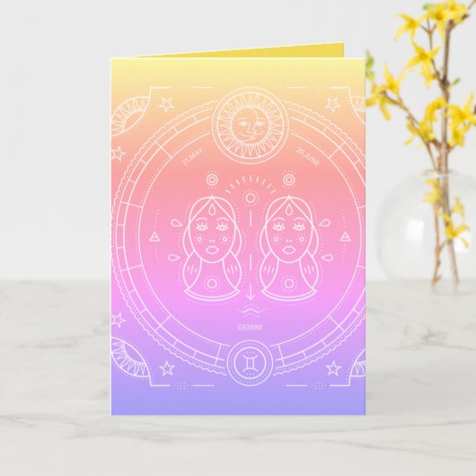 ジェミニ誕生日 カード (黄色い花)