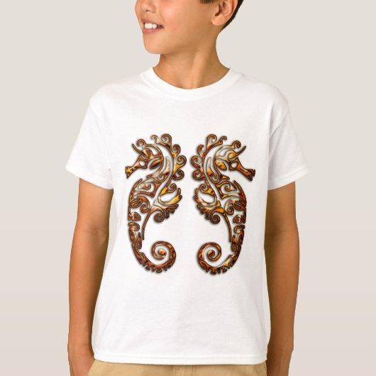 ジェミニ金属種族のタツノオトシゴ Tシャツ (正面)
